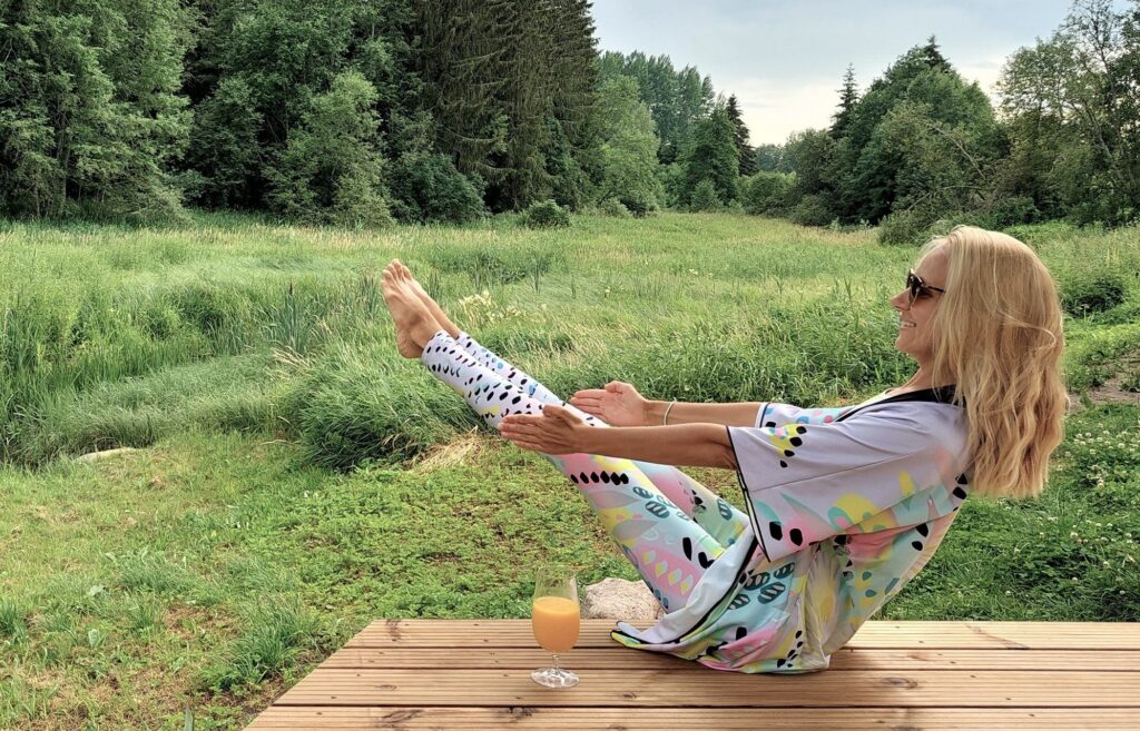 Yoga on waterfront