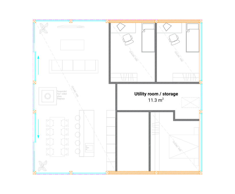 Zeichnung des technischen Raums