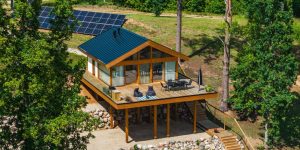 House and solar panels